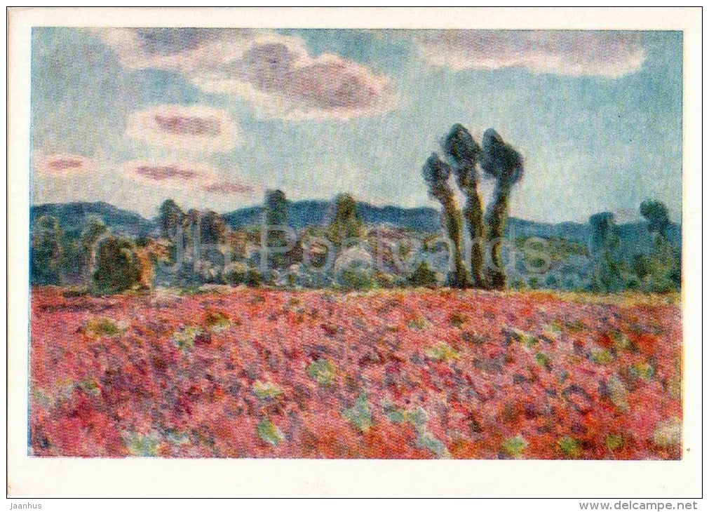 painting by Claude Monet - A Field of Poppies - french art - unused - JH Postcards