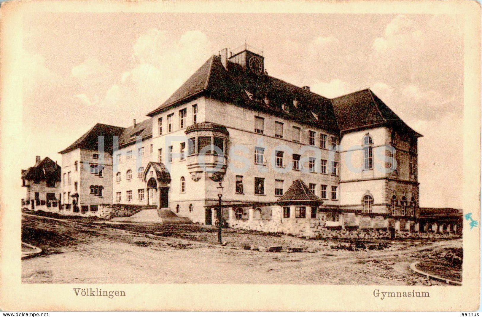 Volklingen - Gymnasium - school - old postcard - 1918 - Germany - used - JH Postcards
