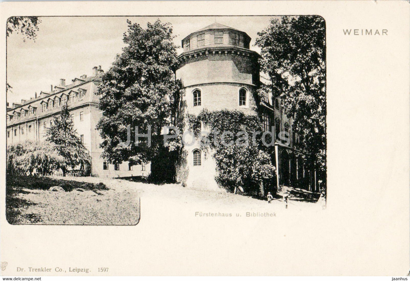 Weimar - Furstenhaus u Bibliothek - library - 1597 - old postcard - Germany - unused - JH Postcards