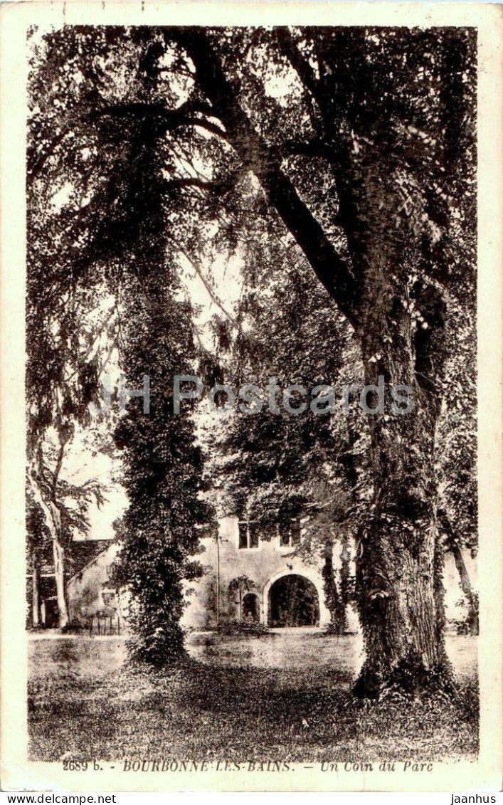 Bourbonne le Bains - Un coin du Parc - park - 2689 - old postcard - 1937 - France - used - JH Postcards