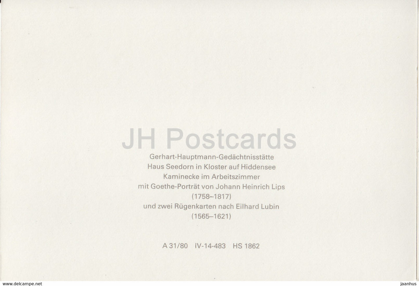 Hiddensee - Kaminecke im Arbeitszimmer - Gerhart Hauptmann Gedachtnisstatte - memorial - writer - DDR Germany - unused