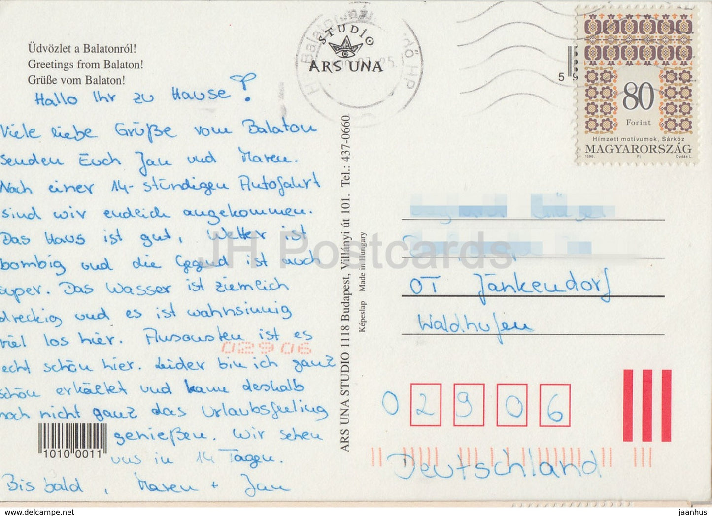 Greetings from Balaton - sailing boat - view - multiview - 2000 - Hungary - used