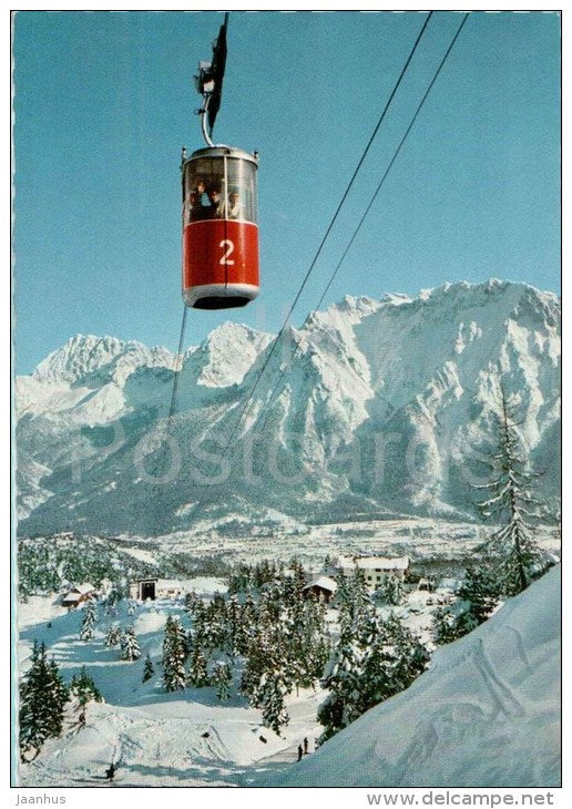 Kranzbergbahn 1390 m - bei Mittenwald gegen Karwendelgebirge - 8728 - Germany - ungelaufen - JH Postcards