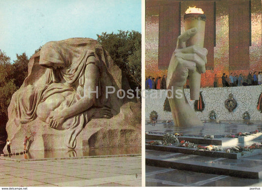 Volgograd - Mother's Sorrow sculpture - Stalingrad Battle Memorial - postal stationery - 1984 - Russia USSR - unused - JH Postcards