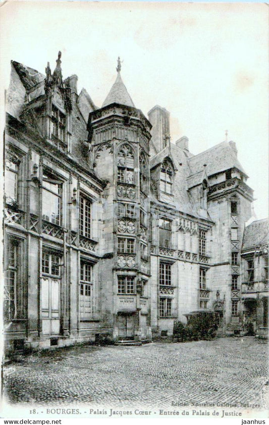 Bourges - Palais Jacques Coeur  - Entree du Palais de Justice - 18 - old postcard - 1918 - France - used - JH Postcards