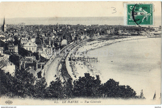 Le Havre - Vue Generale - 62 - old postcard - 1914 - France - used - JH Postcards