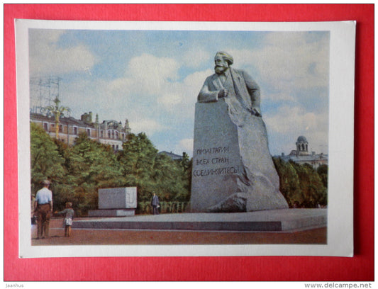 Monument to Karl Marx - Moscow - 1963 - Russia USSR - unused - JH Postcards