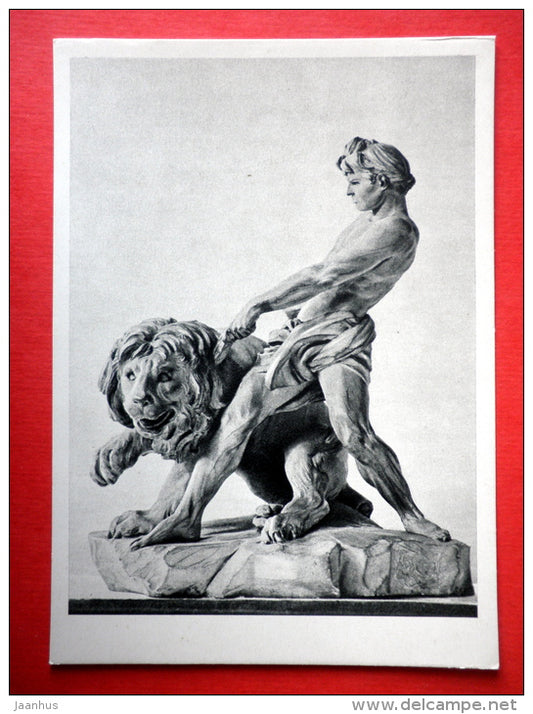 Lion-Tamer by Edmé Bouchardon - sculpture - french art - unused - JH Postcards