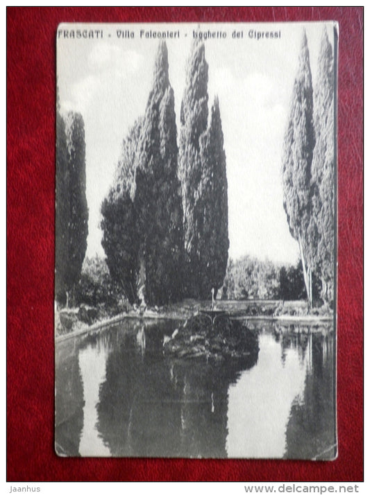 Villa Falconieri , baghetto dei Cipressi - Frascati - 20632 - old postcard - Italy - unused - JH Postcards