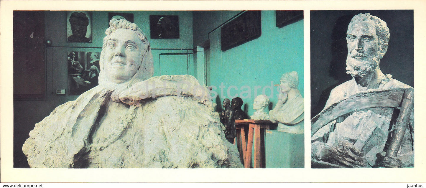 Russian sculptor S. Konenkov Museum - Collective farmer woman - I. Zuyev - 1978 - Russia USSR - unused - JH Postcards
