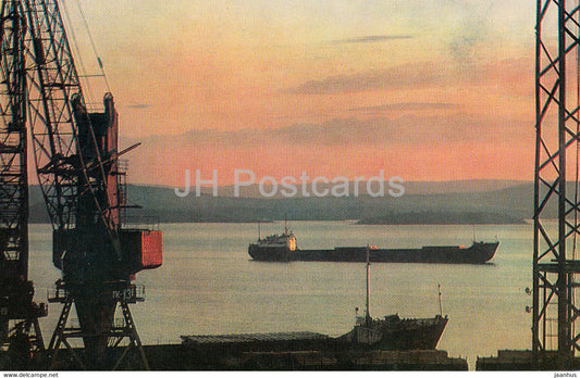 Kandalaksha - Port - ship - crane - 1977 - Russia USSR - unused - JH Postcards