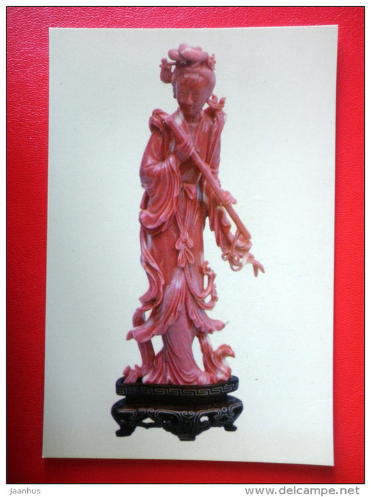 Coral Figure of a Woman - Chinese Art and Crafts - 1965 - People`s Republic of China - unused - JH Postcards