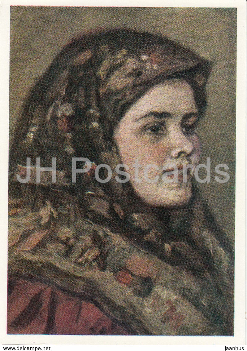 painting by V.  Surikov - Cossack woman v. Dyachenko - Russian art - 1971 - Russia USSR - unused - JH Postcards