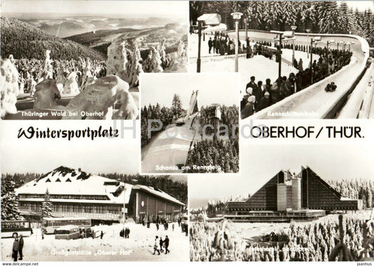 Wintersportplatz Oberhof - Schanze am Rennsteig - ski jumping hill - sport - old postcard - 1975 - Germany DDR - used - JH Postcards
