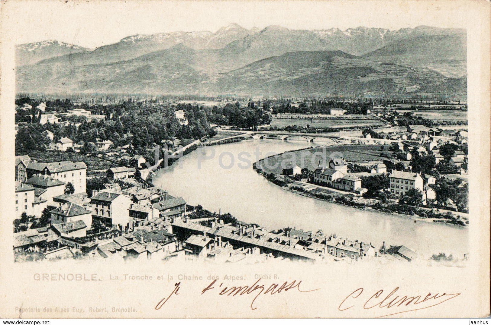 Grenoble - La Tronche et la Chaine des Alpes - old postcard - 1905 - France - used - JH Postcards