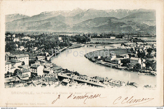 Grenoble - La Tronche et la Chaine des Alpes - old postcard - 1905 - France - used - JH Postcards