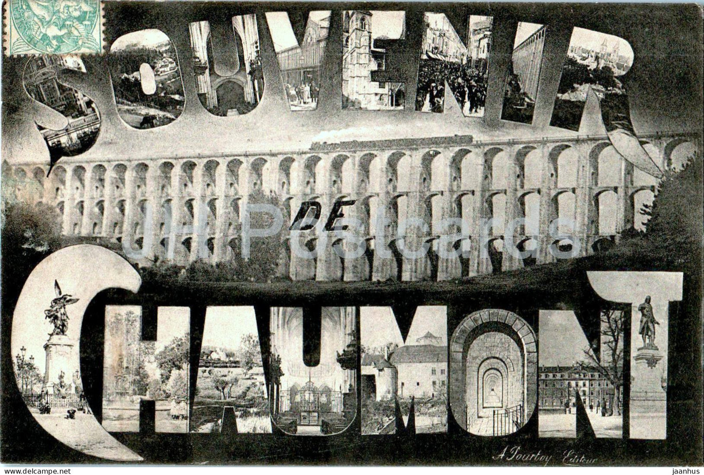Souvenir Chaumont - old postcard - 1905 - France - used - JH Postcards