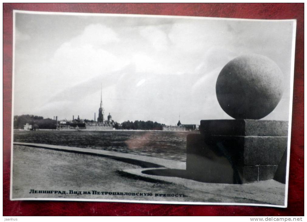 Leningrad - St Petersburg - view of the Peter and Paul Fortress - 1953 - Russia - USSR - used - JH Postcards