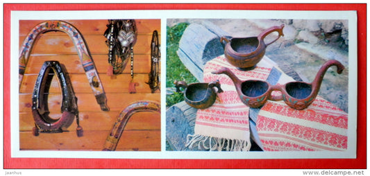 items of harness - horse - buckets - Kostroma State Museum-Reserve, Kostroma - 1977 - USSR Russia - unused - JH Postcards