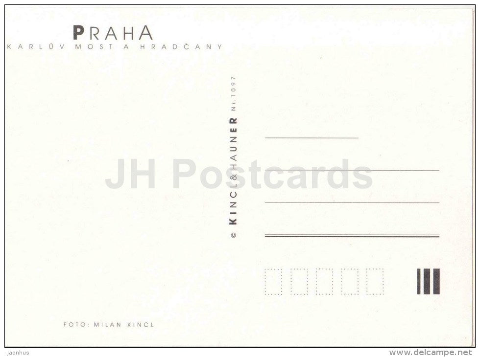 Charles Bridge - Praha - Prague - Czech - unused - JH Postcards