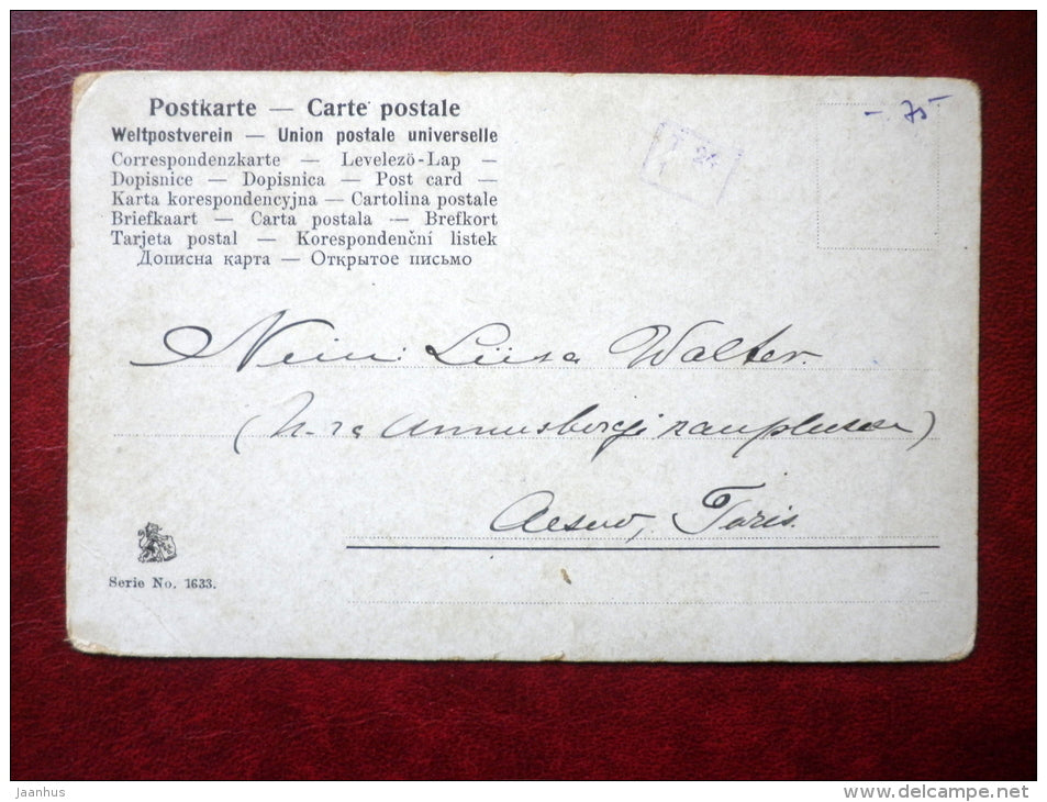 Easter Greeting Card - chicken - eggs - serie No 1633 - circulated in Tsarist Russia , Estonia - used - JH Postcards