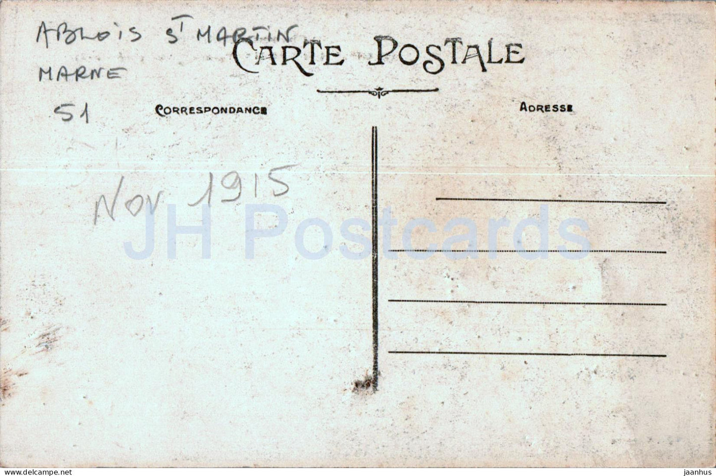 Ablois Saint Martin - Vue Générale 2 - carte postale ancienne - 1915 - France - occasion 