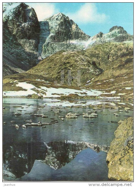 lake Sesterske pleso - Vysoke Tatry - High Tatras - mountains - Czechoslovakia - Slovakia - unused - JH Postcards