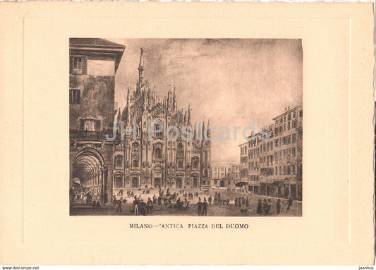 Milano - Milan - Antica - Piazza del Duomo - square - old postcard - Italy - unused - JH Postcards