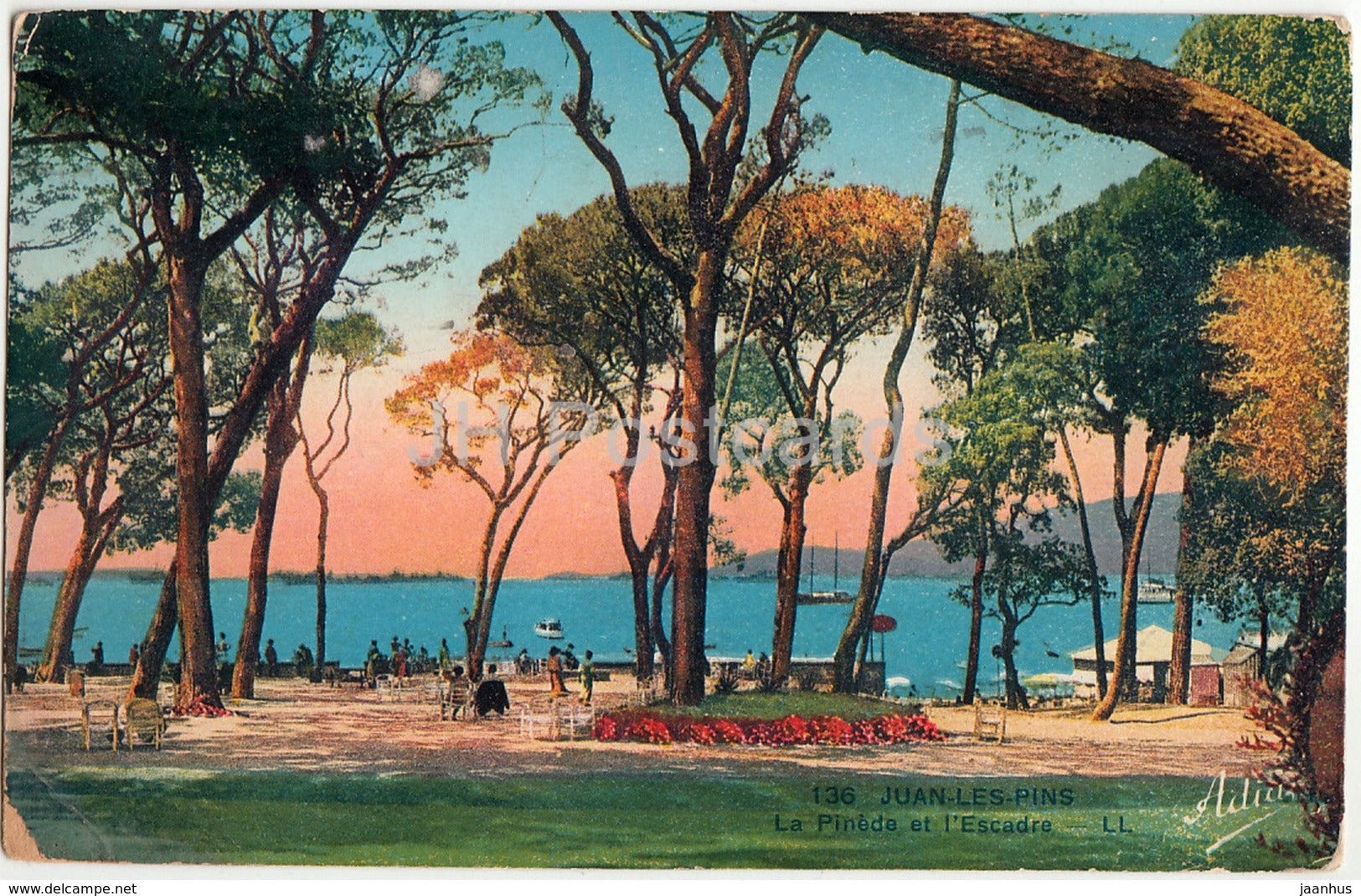 Juan-Les-Pins - La Pinede et l'Escadre - 136 - Adia - old postcard - 1935 - France - used - JH Postcards