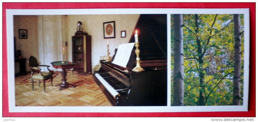 House Museum of composer Modest Mussorgsky in Naumovo - piano - Kareva area - Pskov Land - 1983 - Russia USSR - unused - JH Postcards