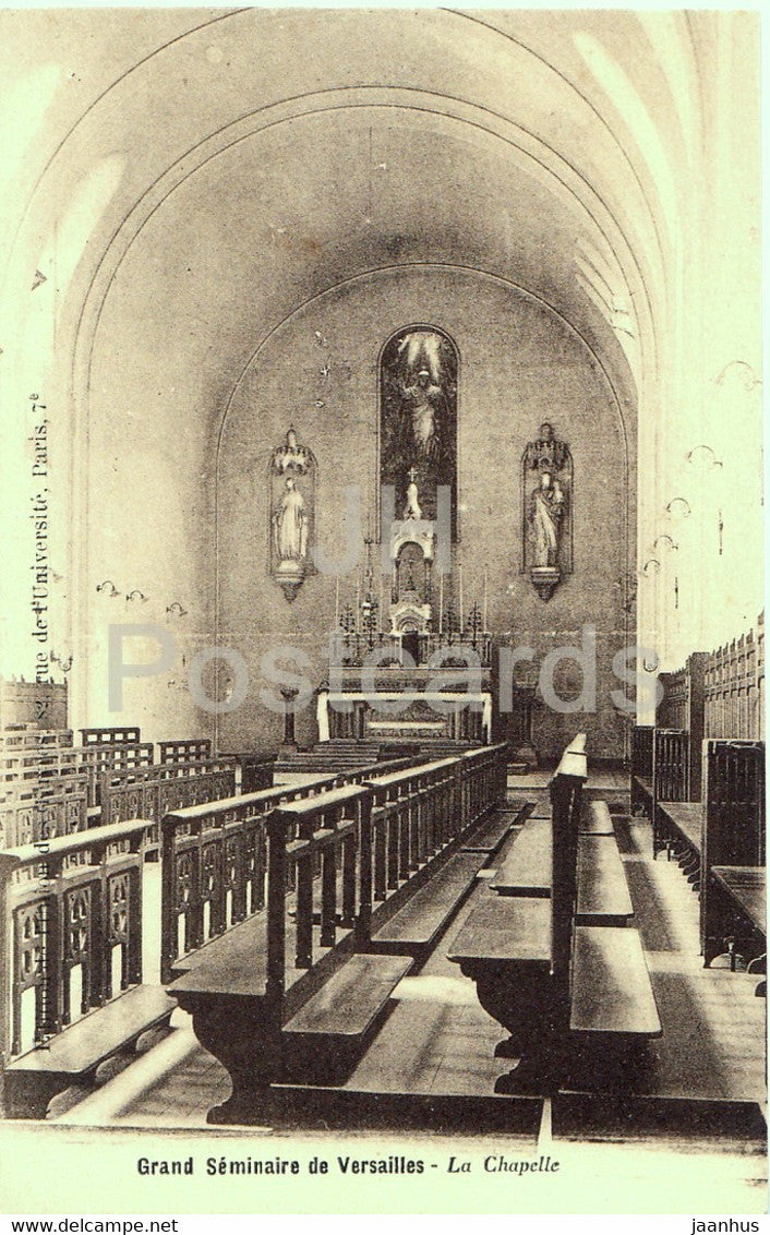 Grand Seminaire de Versailles - La Chapelle - old postcard - France - unused - JH Postcards