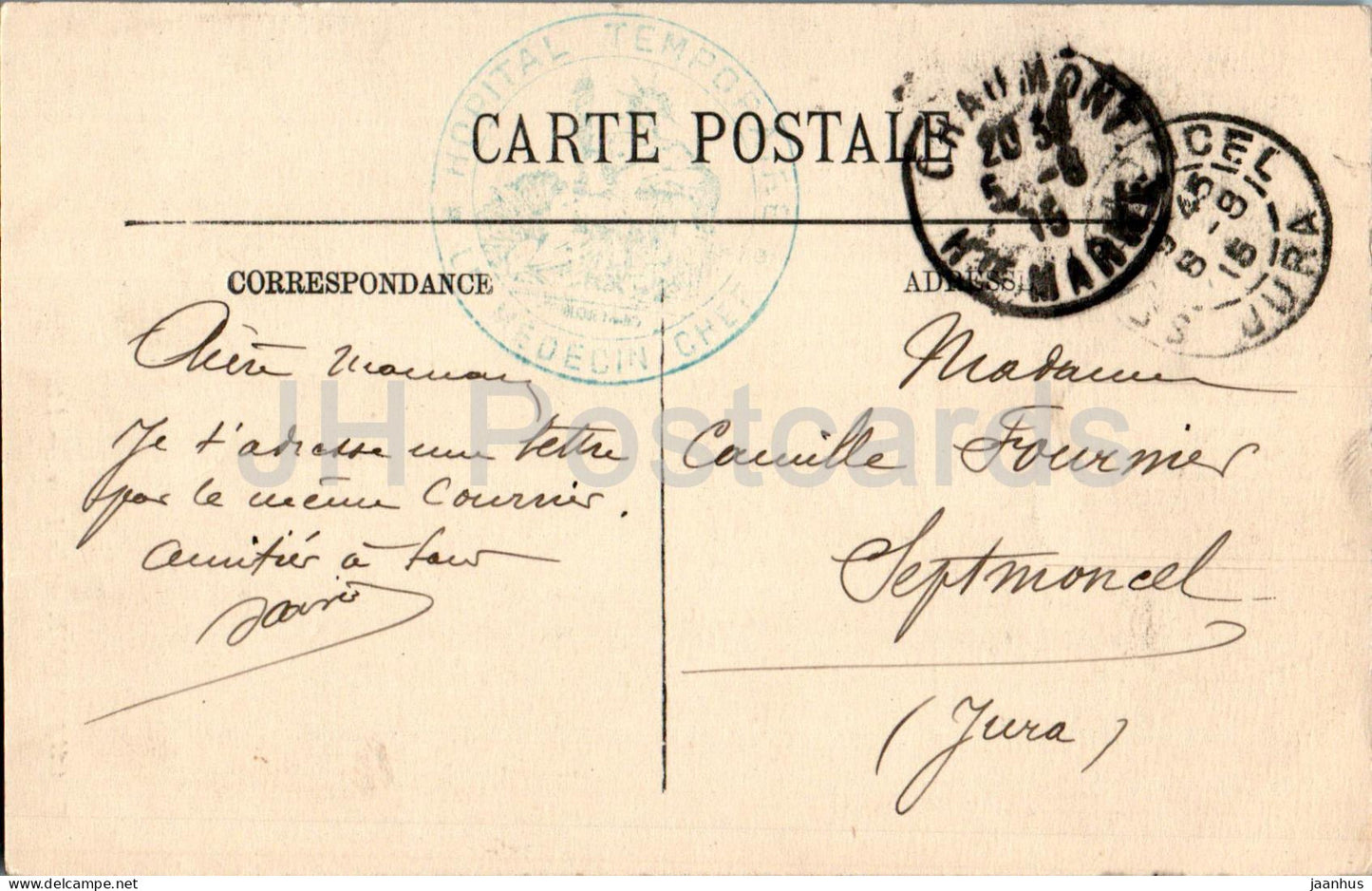 Chaumont – Le Lycee – Gymnasium – 26 – alte Postkarte – 1915 – Frankreich – gebraucht 