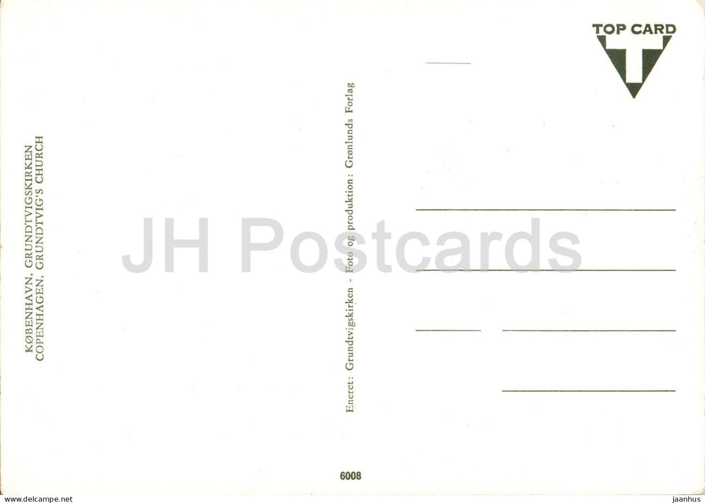 Copenhague - Kobenhavn - Grundtvigskirken - Église Grundtvigs - 6008 - Danemark - inutilisé