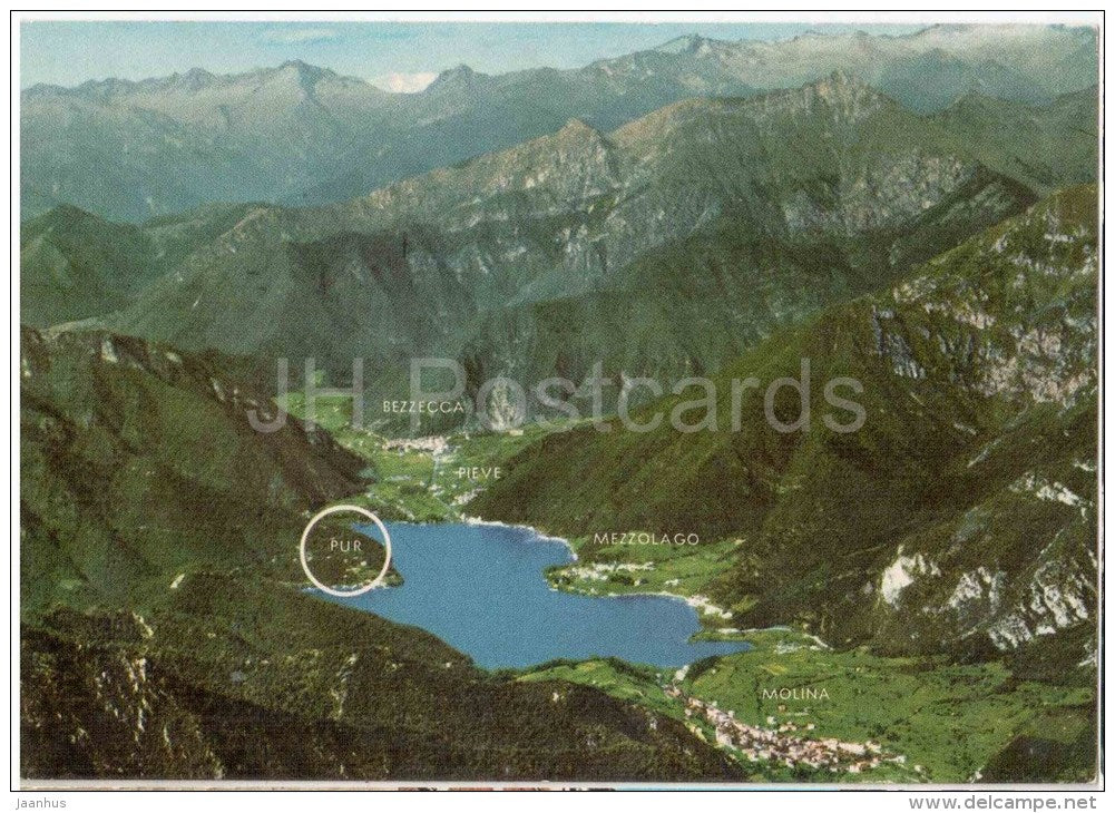 Val di Ledro m. 655 , Veduta aerea - Pur - valley - Trentino - R 4795 - Italia - Italy - unused - JH Postcards