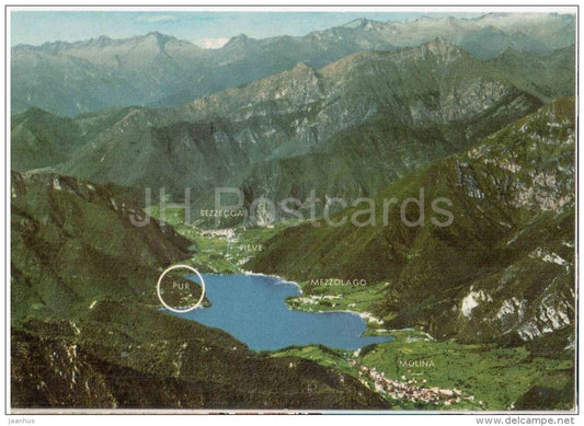 Val di Ledro m. 655 , Veduta aerea - Pur - valley - Trentino - R 4795 - Italia - Italy - unused - JH Postcards