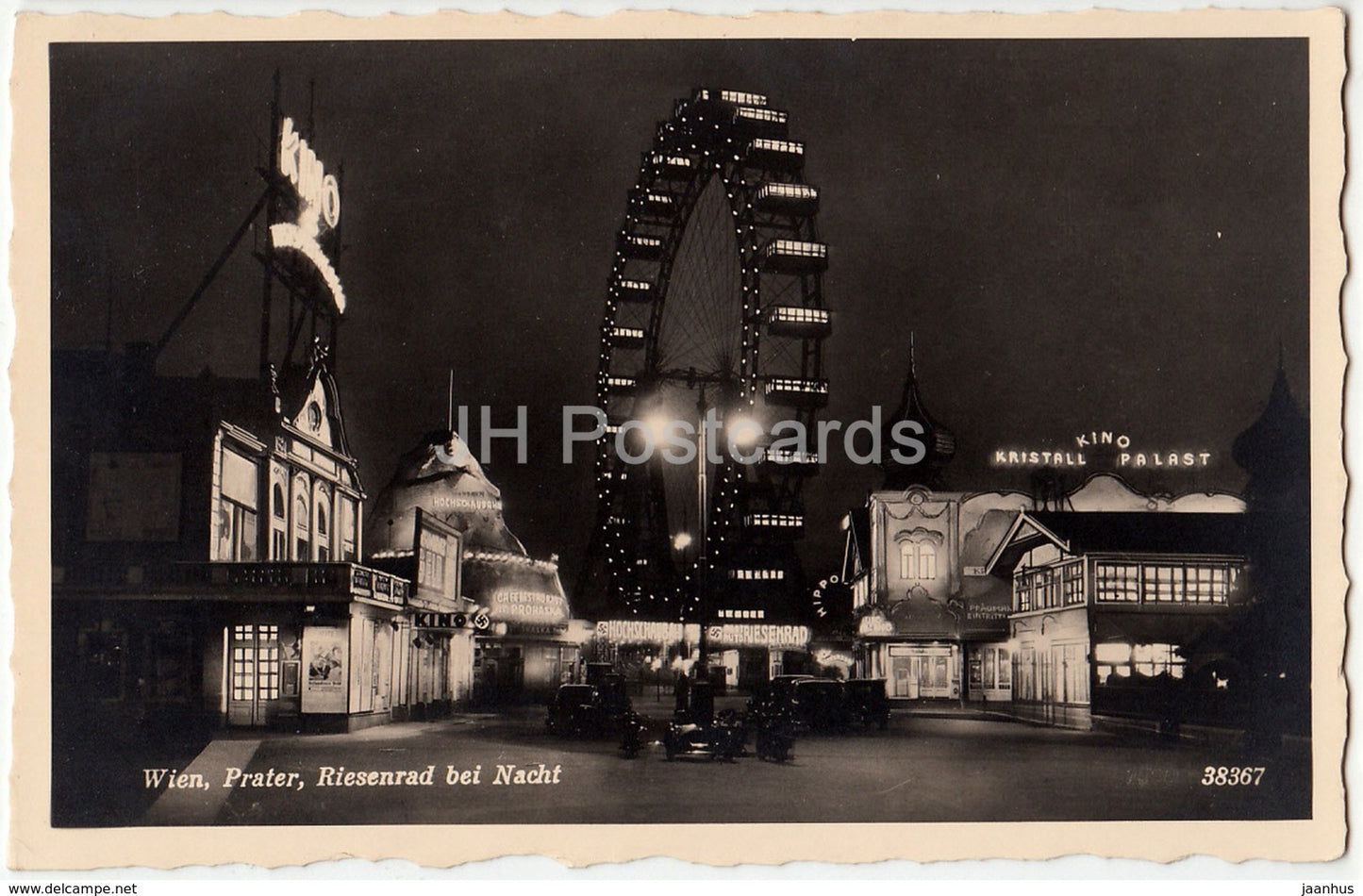 Wien - Vienna - Prater -Riesenrad bei Nacht - cinema Kristall Palast - 38367 - 1942 - Austria - used - JH Postcards