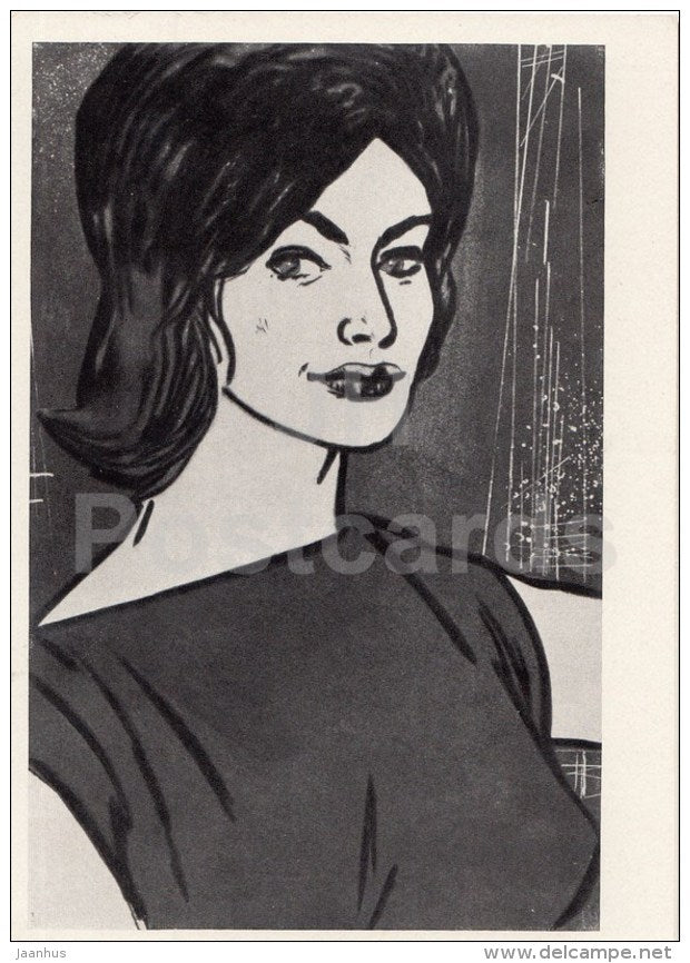 painting by E. Okas - Marianne . Paris , 1962 - woman - Estonian Art - 1966 - Russia USSR - unused - JH Postcards