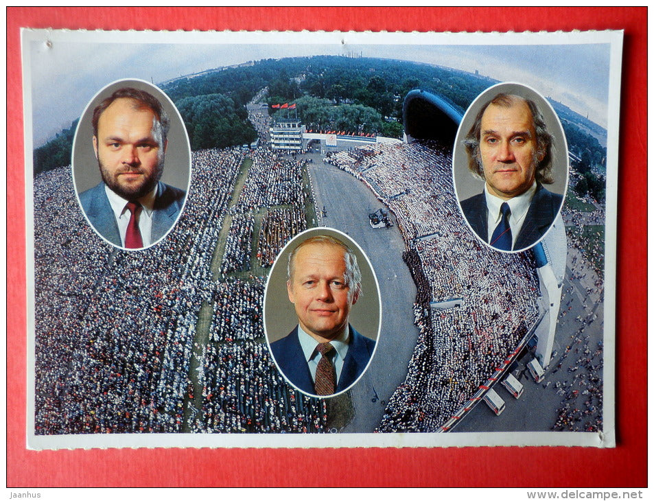 Jüri Rent - Alo Ritsing - Olev Oja - conductor - XXI Estonian Song Festival 1990 - üldlaulupidu - unused - JH Postcards