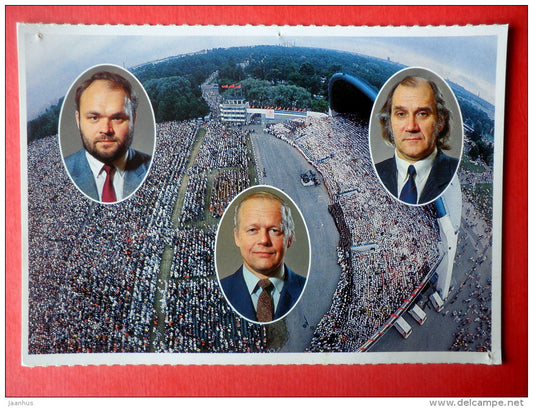 Jüri Rent - Alo Ritsing - Olev Oja - conductor - XXI Estonian Song Festival 1990 - üldlaulupidu - unused - JH Postcards