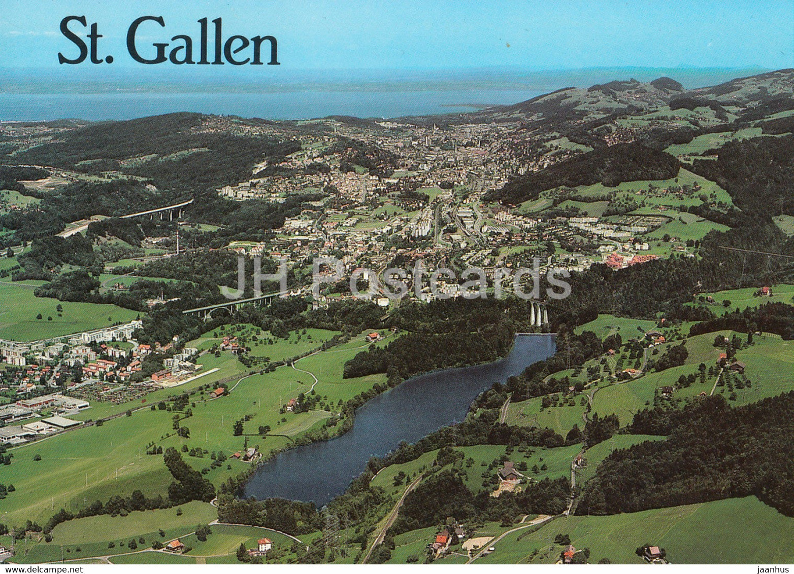 St Gall - St Gallen - Flugaufnahme - Gubsensee - Bodensee - view - 6830 - Switzerland - unused - JH Postcards