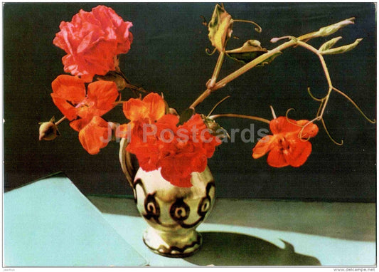 Sweet-pea flowers - flowers - Vietnam - unused - JH Postcards