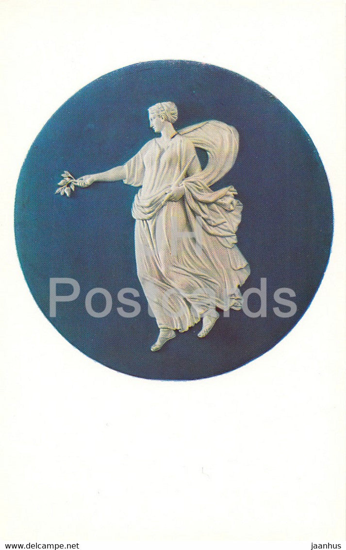 The Hermitage , Leningrad,English Applied Art - Medallion. Peace. Wedgwood. 1770s - Russia - USSR - 1983 - used - JH Postcards