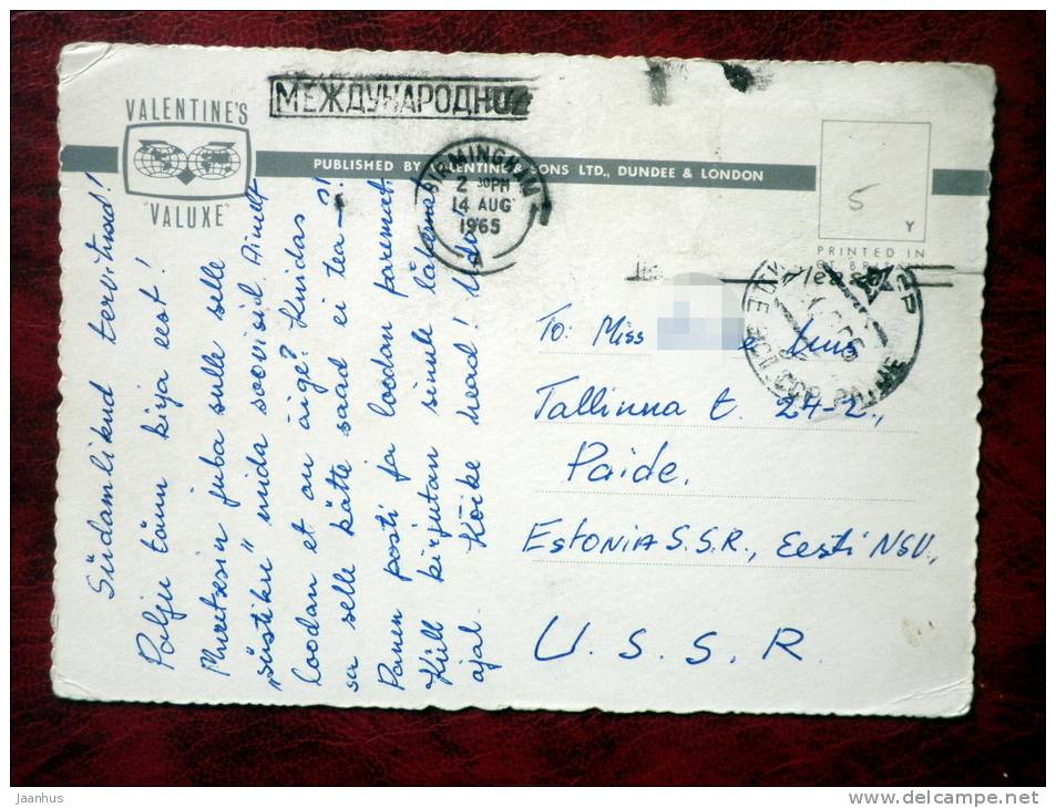 Birmingham - Albany Hotel and Ringway - sent to Estonia, USSR 1965 - stamp removed - England - United Kingdom - used - JH Postcards