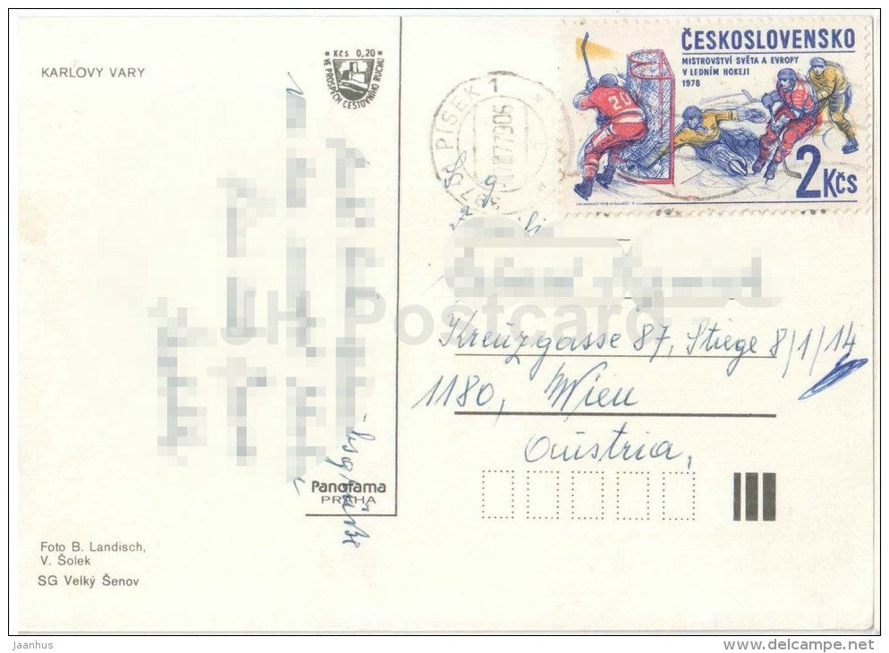 Karlovy Vary - architecture - town views - Czechoslovakia - Czech - used 1990 - JH Postcards