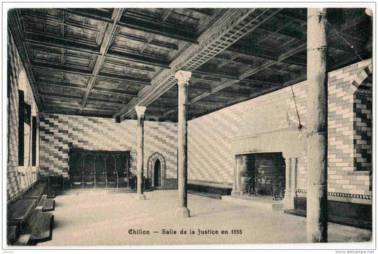 Chateau de Chillon - Salle de la Justice en 1255 - castle - 3 - G. Anderegg - Switzerland - unused - JH Postcards