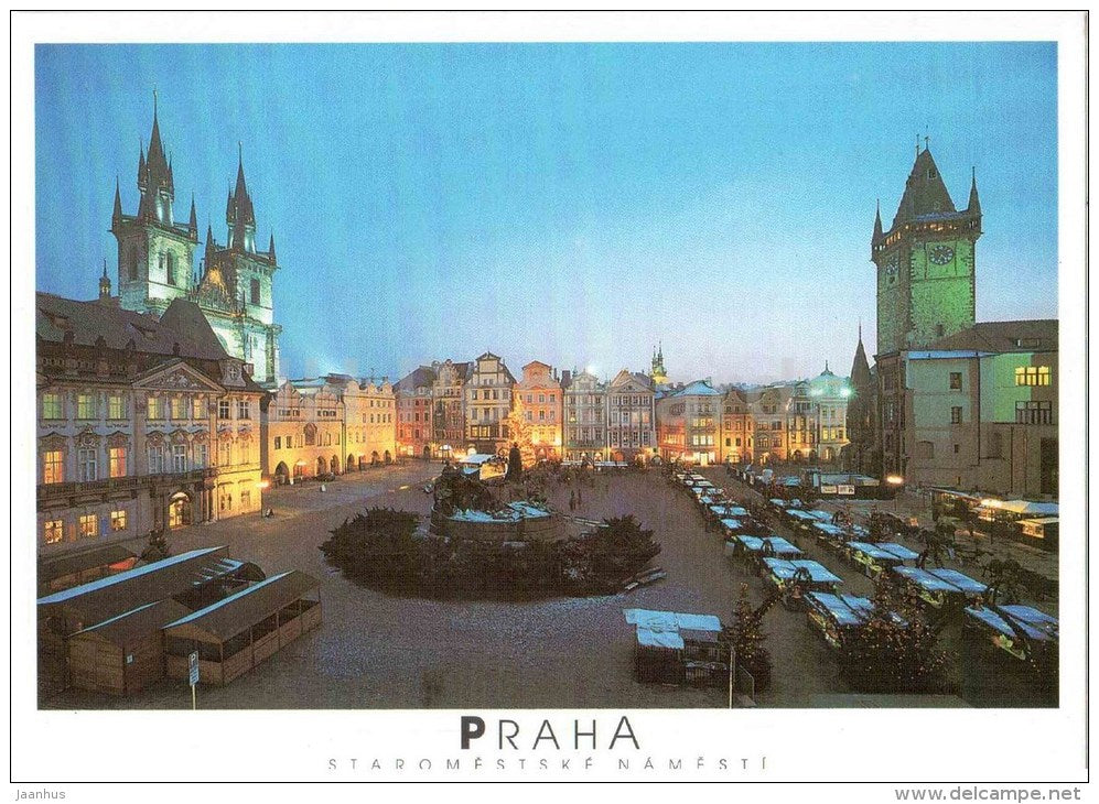 Old Town Square - Prague - Praha - Czech - unused - JH Postcards