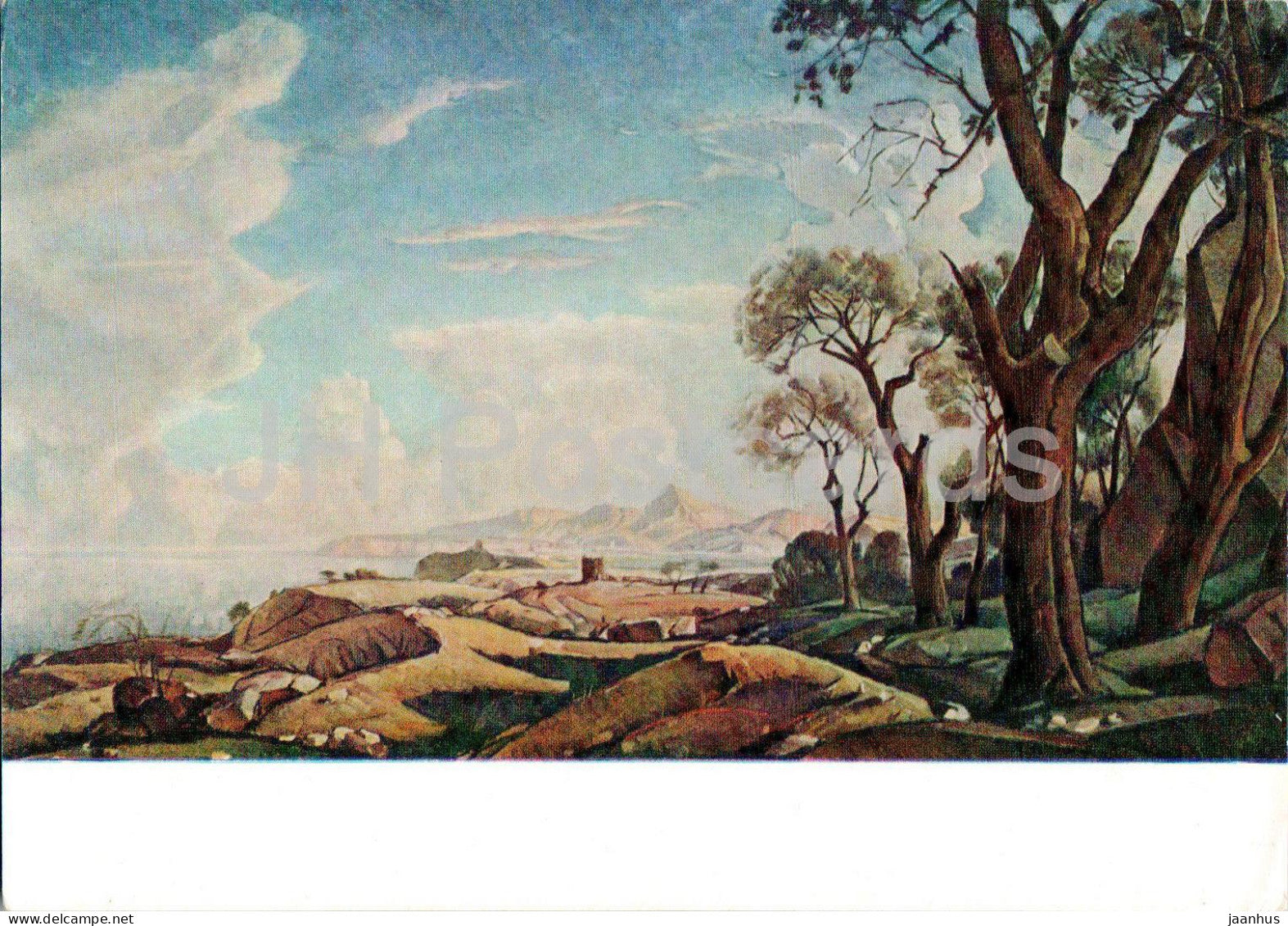 painting by K. Bogaevsky - Landscape with trees - Russian art - 1968 - Russia USSR - unused - JH Postcards