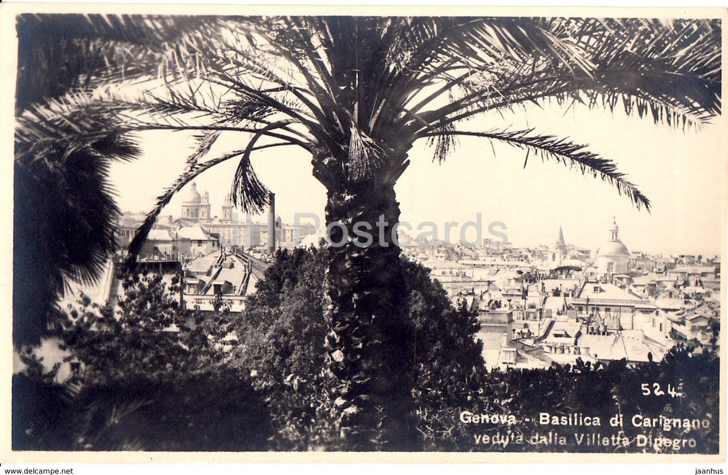 Genova - Genoa - Basilica di Carignano veduta dalla Villetta Di negro - 524 - old postcard - Italy - unused - JH Postcards