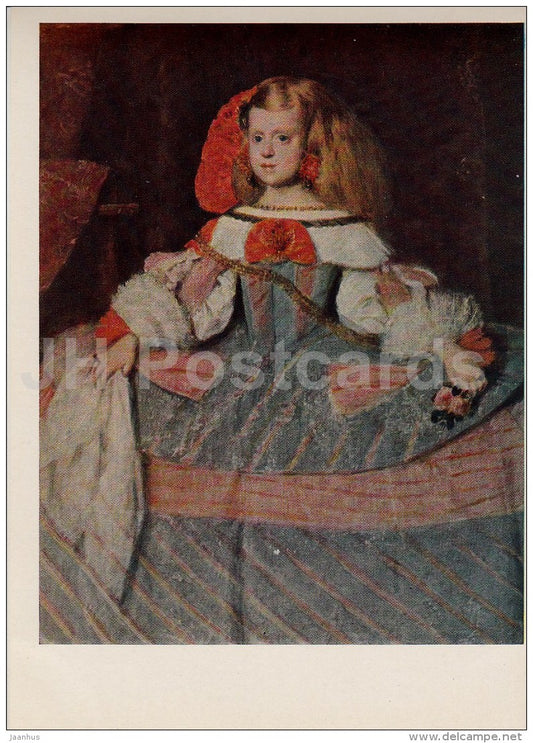 painting by Diego Velazquez - Portrait of the Infanta Margarita , 1660 - Spanish art - 1966 - Russia USSR - unused - JH Postcards