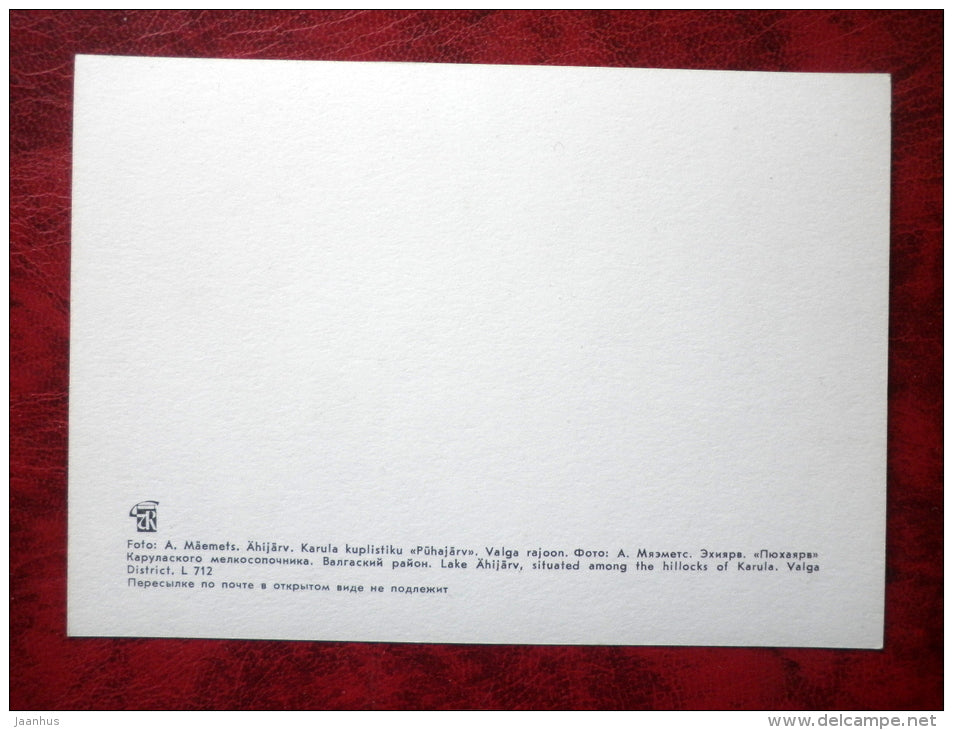Lake Ähijärv - Estonian lakes - birch trees - 1979 - Estonia - USSR - unused - JH Postcards